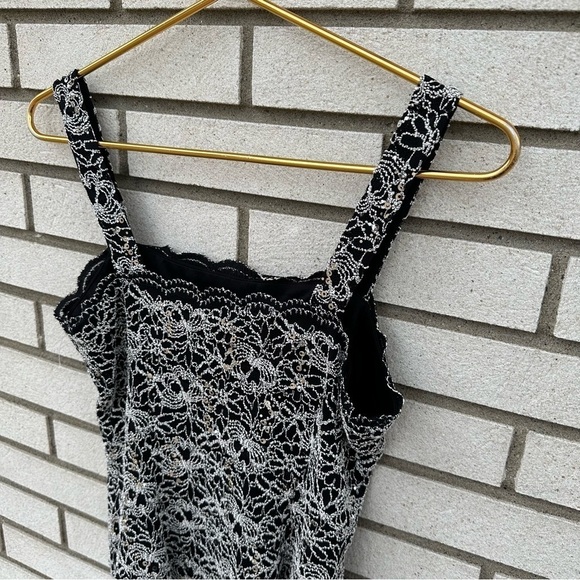 Alex Evenings Sequin Lace Twinset Cami & Jacket Black Silver S Mother Formal - Picture 5 of 15